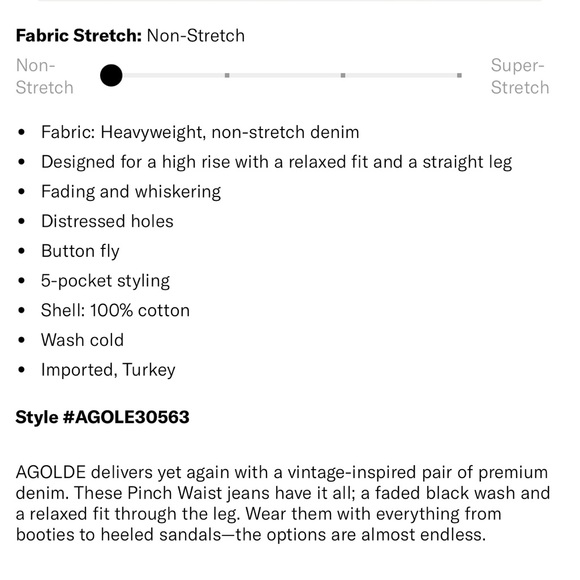 New! AGOLDE 90’s pinch high waist straight leg - Picture 4 of 5